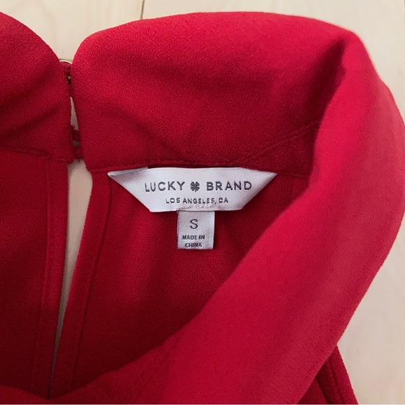 Lucky Brand Red Cold Shoulder Shirt - Picture 4 of 5